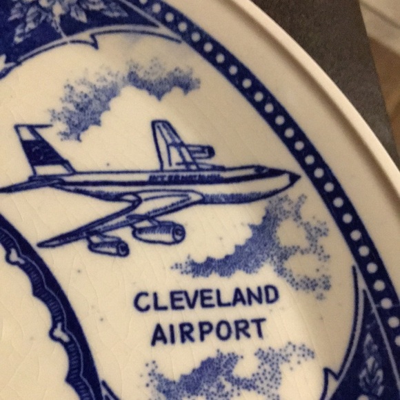 Vintage Ohio 1960s Tourist Souvenir Blue & White Ceramic Plate Collector Decor - Picture 7 of 17